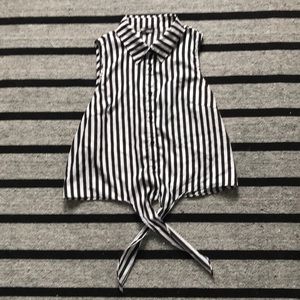 Semi-Sheer Black Striped Top